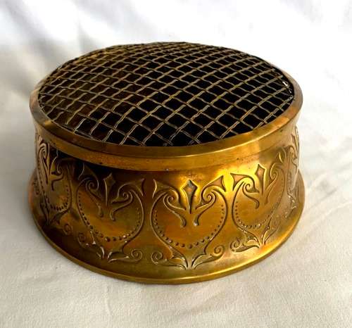 Brass Flower Holder with Frog