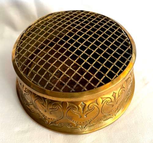 Brass Flower Holder with Frog