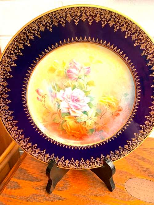 Set  of two LimogeHand Painted Display Plates