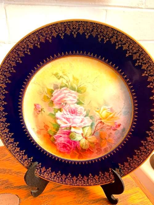 Set  of two LimogeHand Painted Display Plates