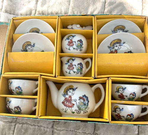 Vintage Toy Porcelain Tea Set in original box