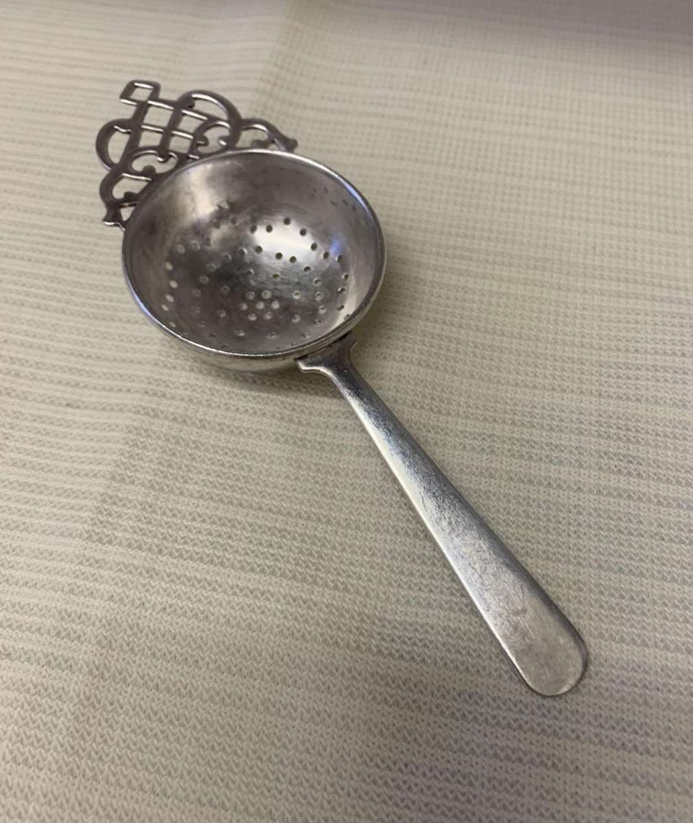 Silver plated tea strainer