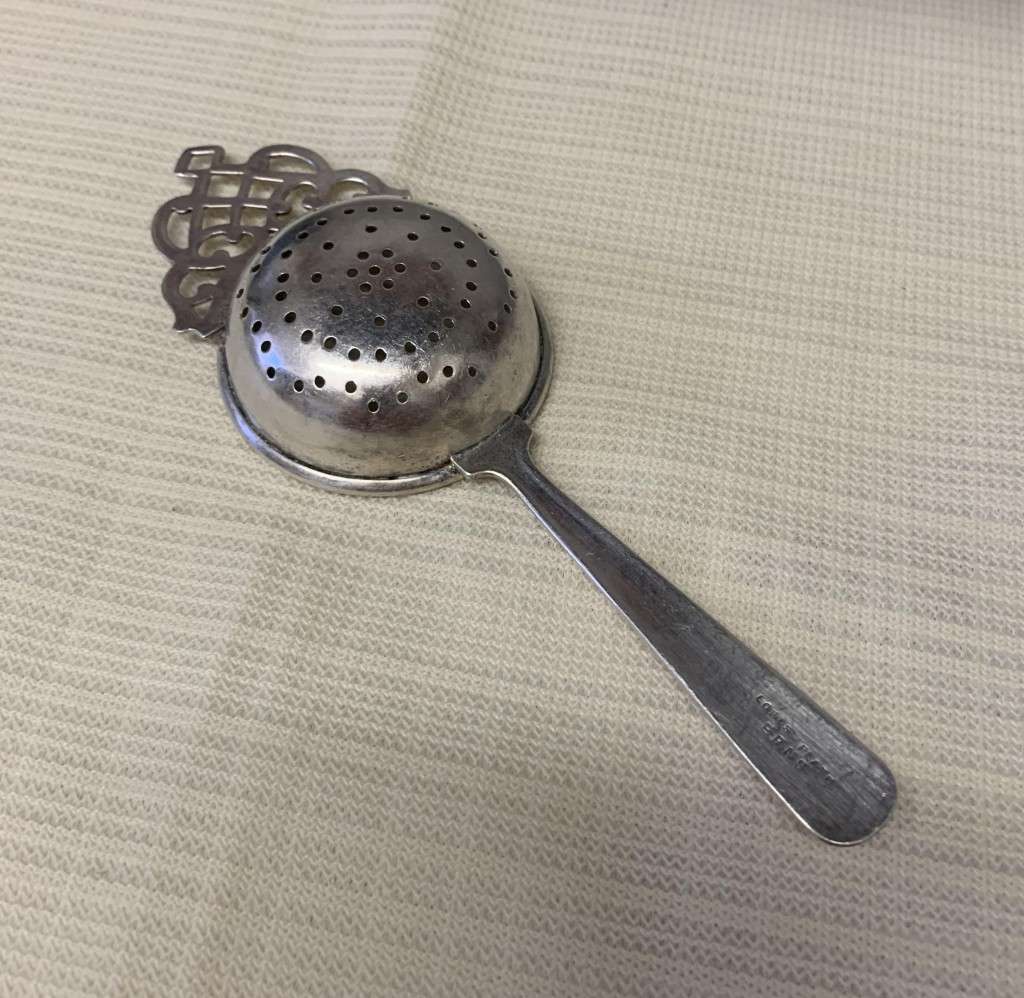 Silver plated tea strainer