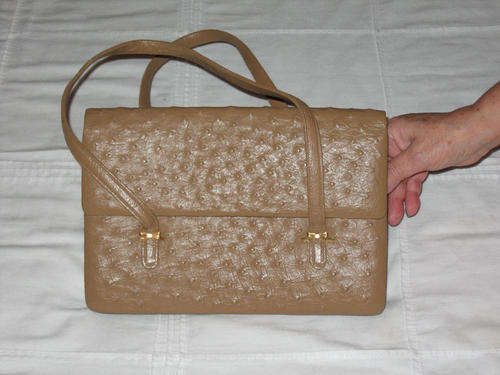 Handbag Genuine Ostrich Leather