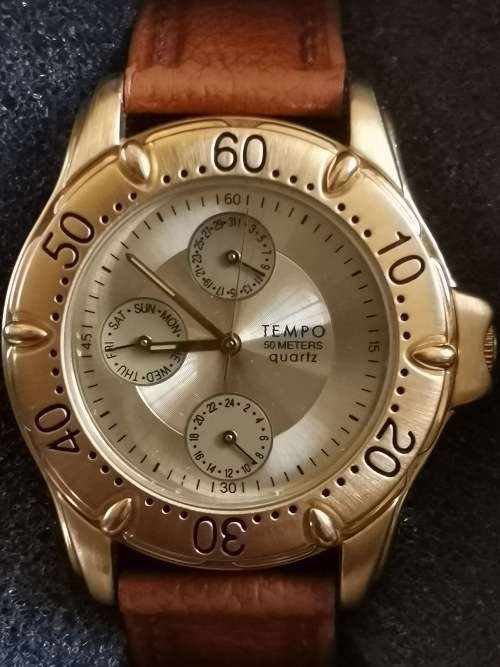 $$$BARGAIN$$$ MENS GOLD PLATED TEMPO WATCH WITH ORIGINAL BOX