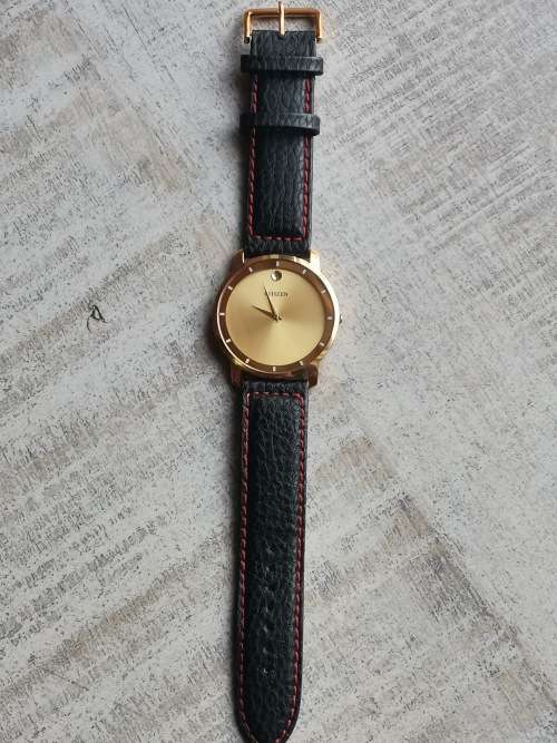 CITIZEN MENS GOLD PLATED WATCH WITH HUGE 42MM DIAL IN EXCELLENT WORKING CONDITION