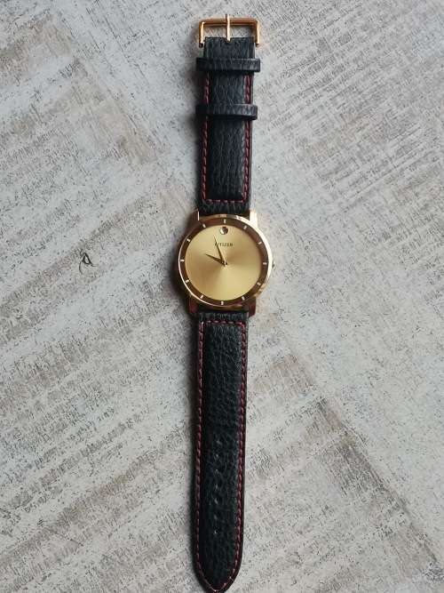 CITIZEN MENS GOLD PLATED WATCH WITH HUGE 42MM DIAL IN EXCELLENT WORKING CONDITION