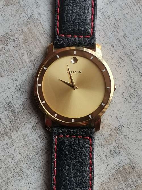 CITIZEN MENS GOLD PLATED WATCH WITH HUGE 42MM DIAL IN EXCELLENT WORKING CONDITION