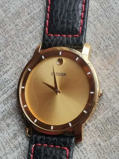 CITIZEN MENS GOLD PLATED WATCH WITH HUGE 42MM DIAL IN EXCELLENT WORKING CONDITION