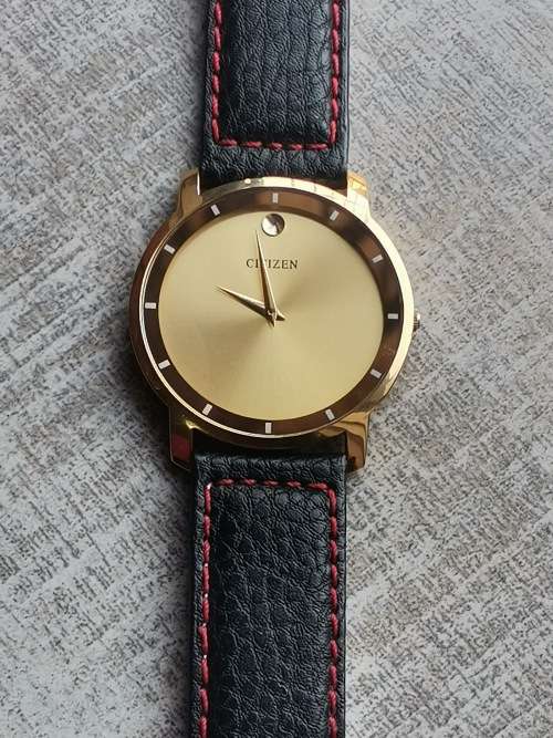 CITIZEN MENS GOLD PLATED WATCH WITH HUGE 42MM DIAL IN EXCELLENT WORKING CONDITION