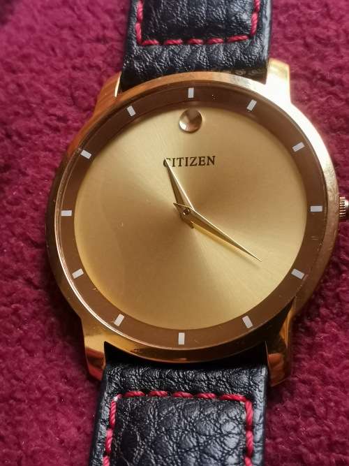 CITIZEN MENS GOLD PLATED WATCH WITH HUGE 42MM DIAL IN EXCELLENT WORKING CONDITION