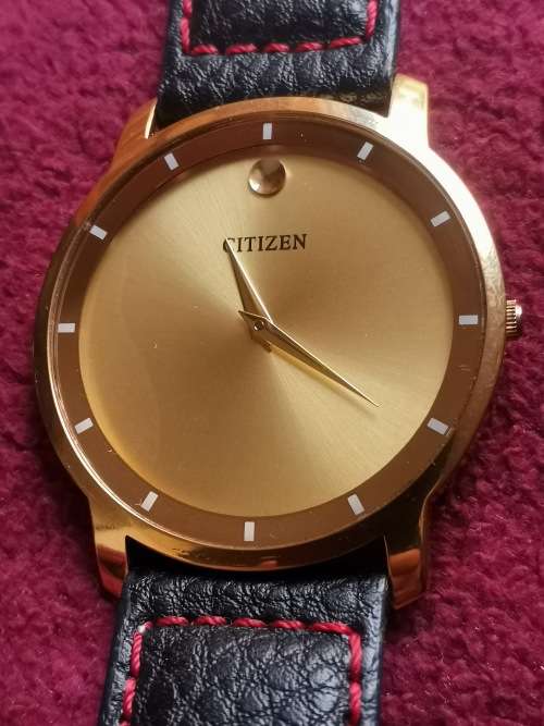 CITIZEN MENS GOLD PLATED WATCH WITH HUGE 42MM DIAL IN EXCELLENT WORKING CONDITION
