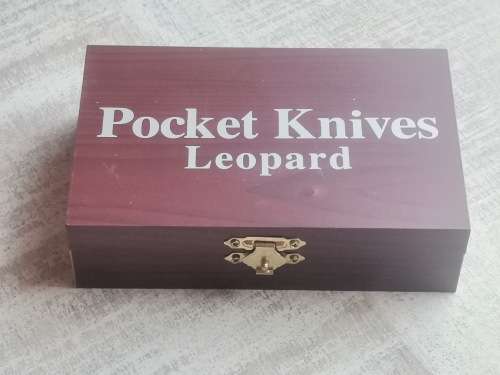 VINTAGE LEOPARD POCKET KNIFE WITH DISPLAY CASE