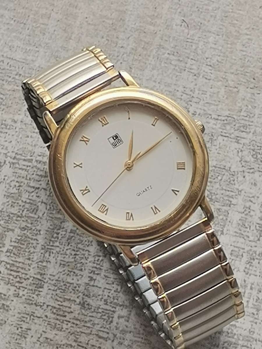 WIN MENS GOLD PLATED WATCH IN EXCELLENT WORKING CONDITION