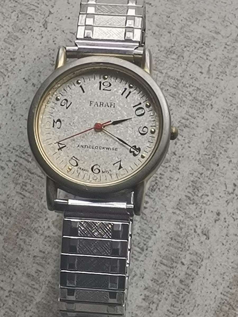 MENS FARAH ANTICLOCKWISE WATCH IN EXCELLENT WORKING CONDITION