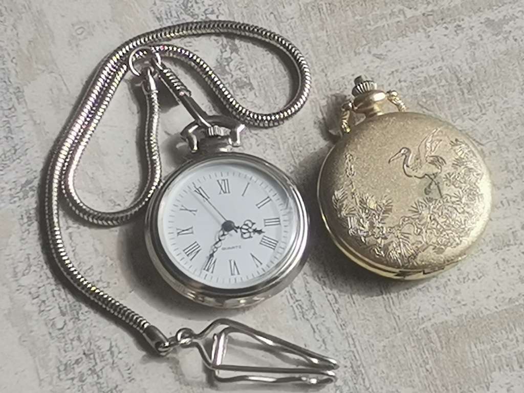 2 x MENS QUARTZ POCKET WATCHES BOTH IN EXCELLENT WORKING CONDITION
