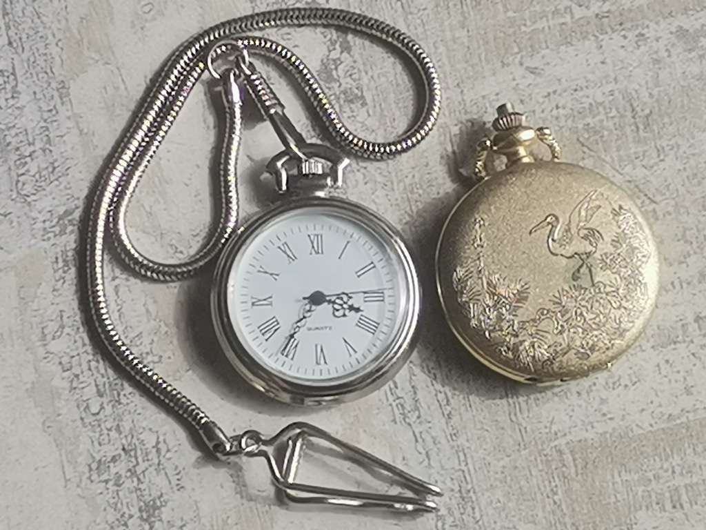 2 x MENS QUARTZ POCKET WATCHES BOTH IN EXCELLENT WORKING CONDITION