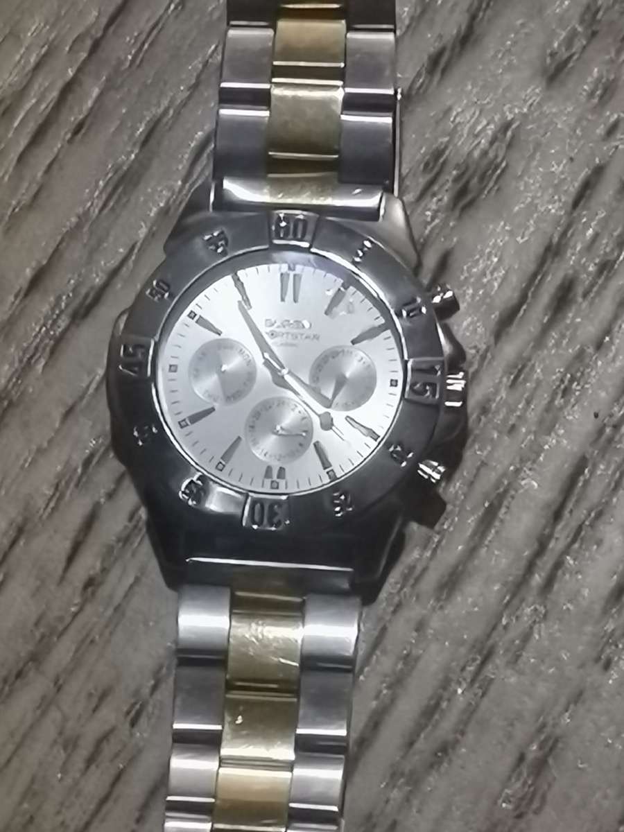 BUREN SPORTSTAR CLASSIC MENS STAINLESS STEEL WATCH IN EXCELLENT WORKING CONDITION