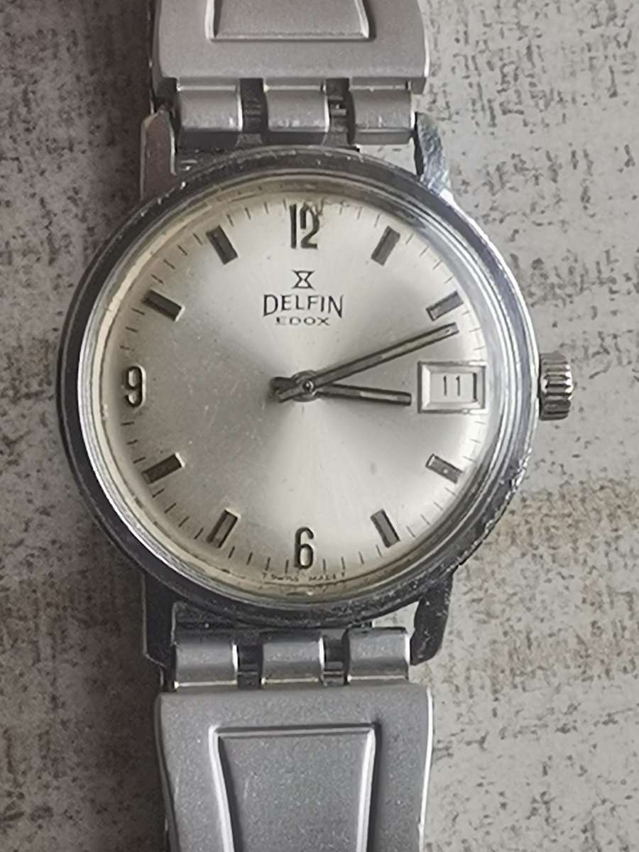 VINTAGE MENS DELFIN EDOX 17 JEWELS WATCH IN EXCELLENT WORKING CONDITION