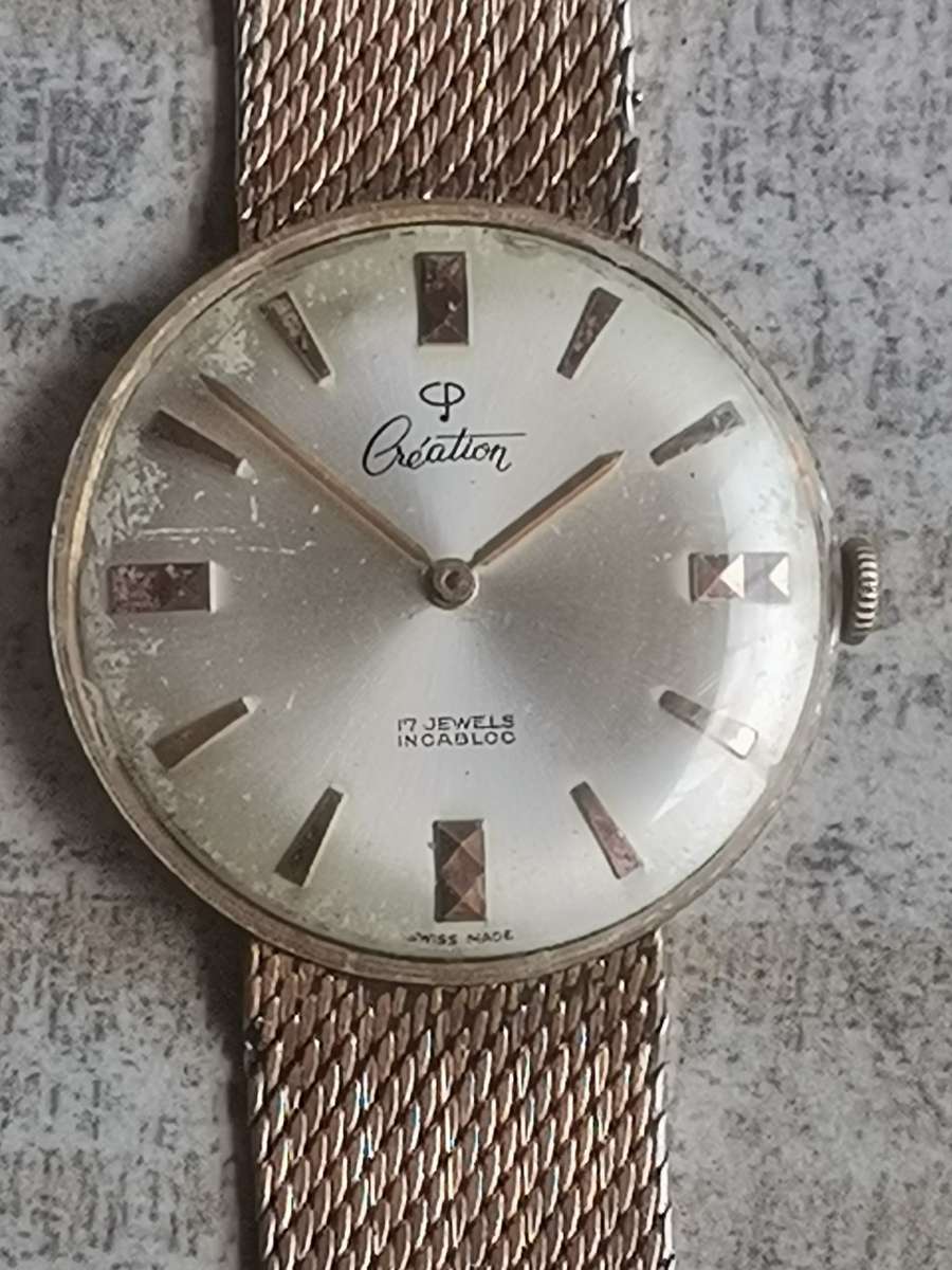 VINTAGE MENS CREATION 17 JEWELS SWISS MADE WATCH IN EXCELLENT WORKING CONDITION