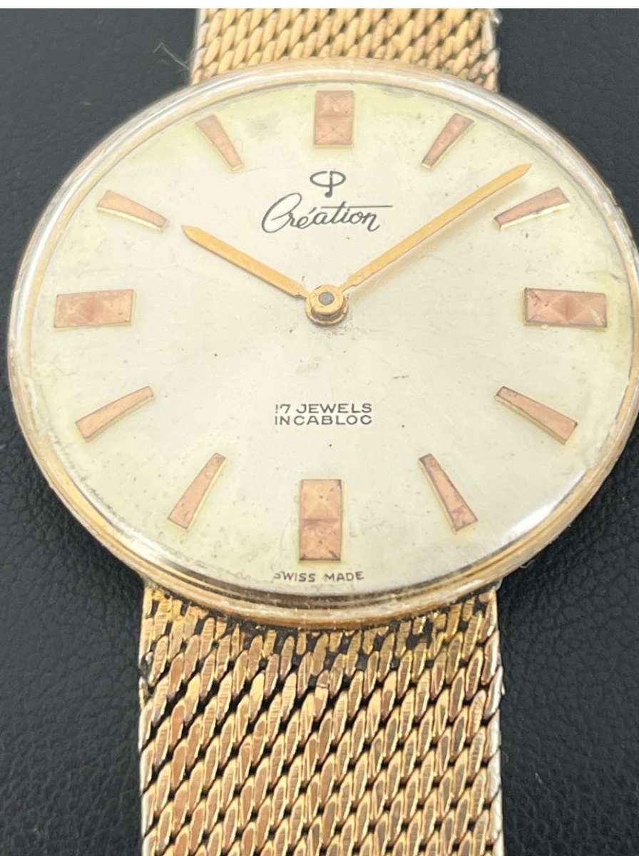VINTAGE MENS CREATION 17 JEWELS SWISS MADE WATCH IN EXCELLENT WORKING CONDITION