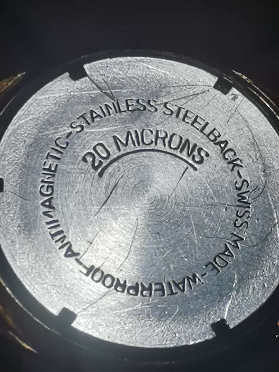 VINTAGE MID-CENTURY BUHRER 21 JEWELS MENS  20 MICRON GOLD SWISS WATCH