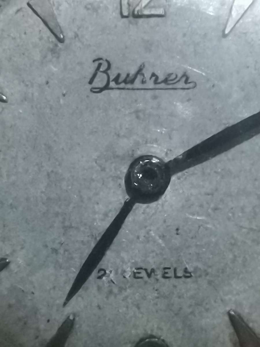 VINTAGE MID-CENTURY BUHRER 21 JEWELS MENS  20 MICRON GOLD SWISS WATCH