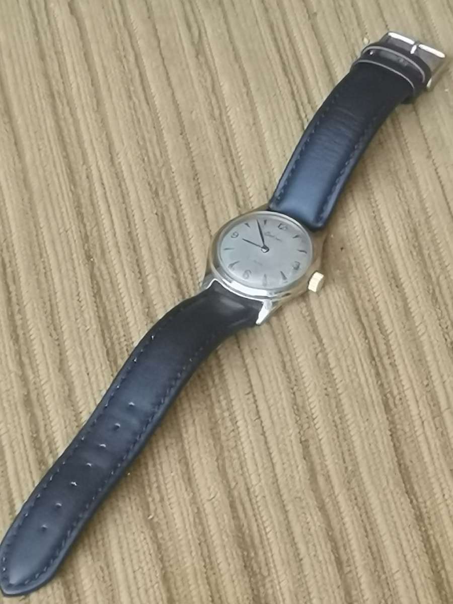 VINTAGE MID-CENTURY BUHRER 21 JEWELS MENS  20 MICRON GOLD SWISS WATCH