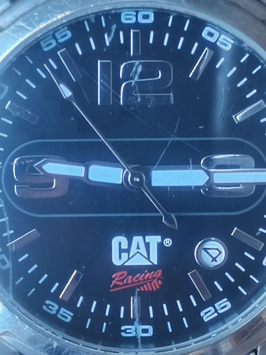 MENS FULL STAINLESS STEEL CATERPILLAR 100M WATCH IN EXCELLENT WORKING CONDITION