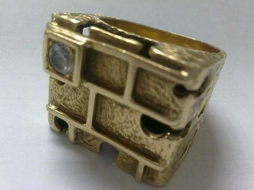 9ct Custom Made Castle Gold Ring