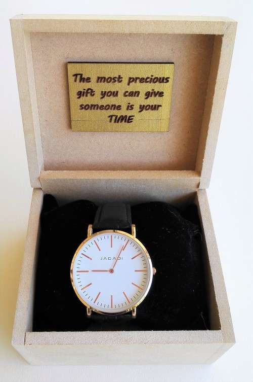 JAGADI JW0001 Rose Gold/Black Leather