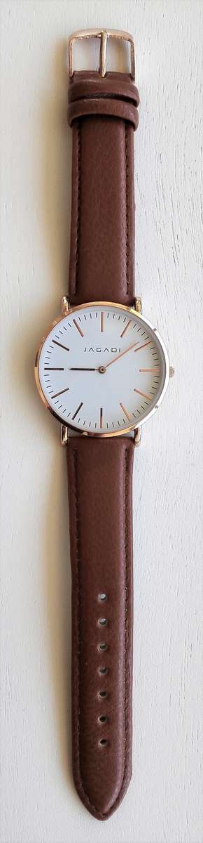 JAGADI JW0002 Rose Gold/Brown Leather