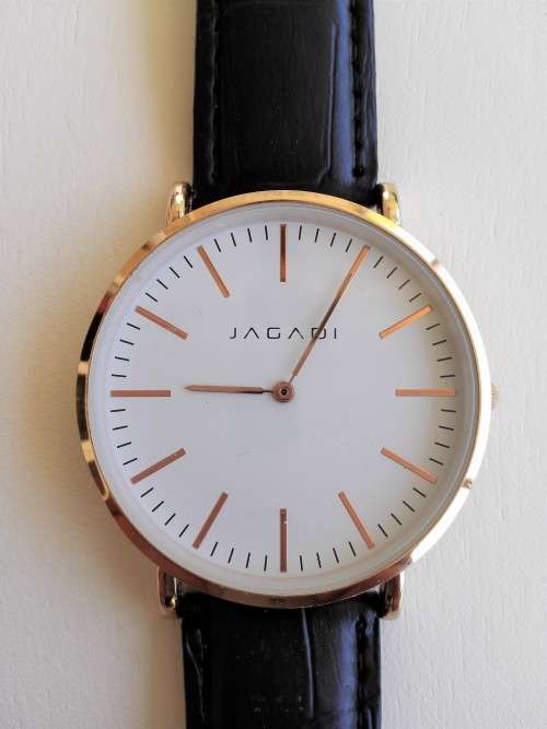 JAGADI JW0001 Rose Gold/Black Leather