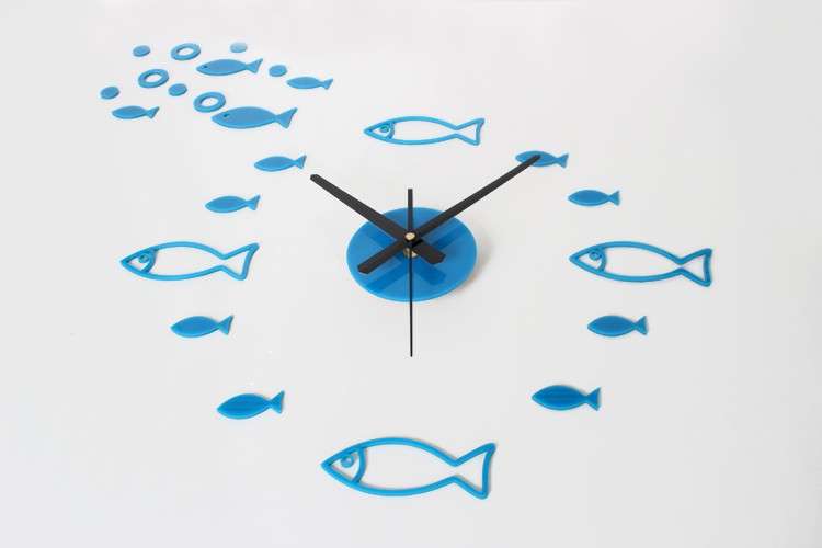 DIY Fish Wall Clock - Blue