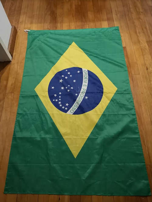 Vintage Brazil Football Jersey (Large) + Flag