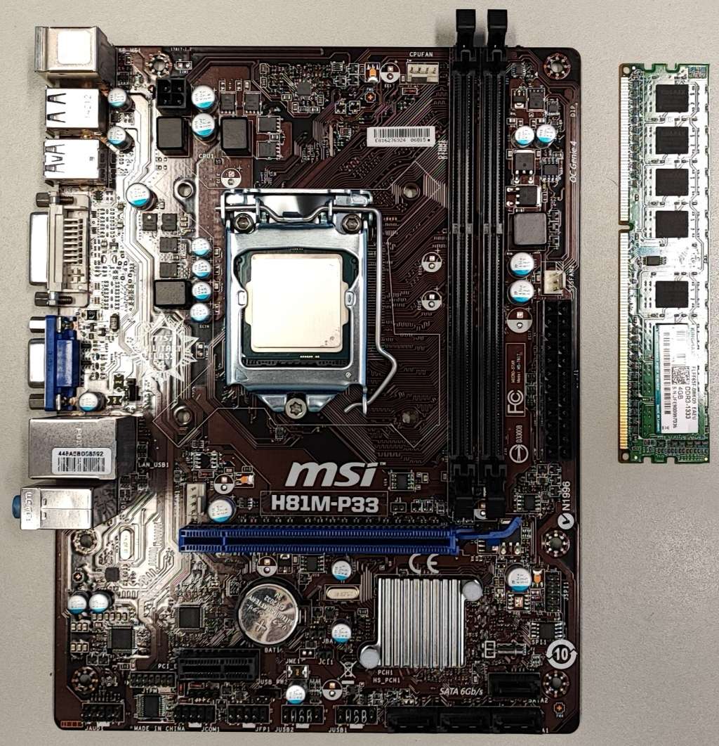 PC Hardware Bundle - MSI H81 P33 Motherboard - 4GB DDR3 RAM - Intel Pentium G3220 CPU - 240GB SSD