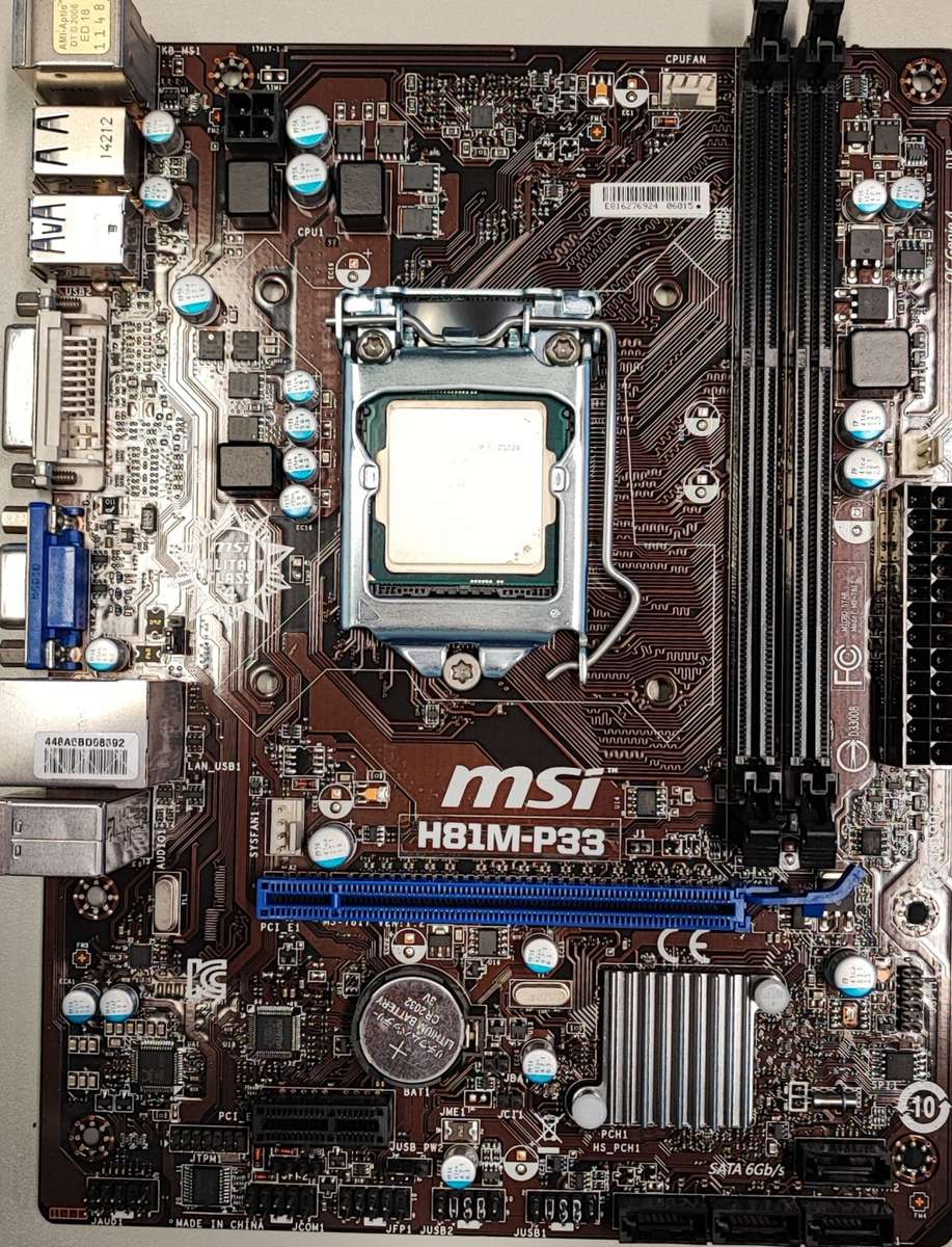 PC Hardware Bundle - MSI H81 P33 Motherboard - 4GB DDR3 RAM - Intel Pentium G3220 CPU - 240GB SSD