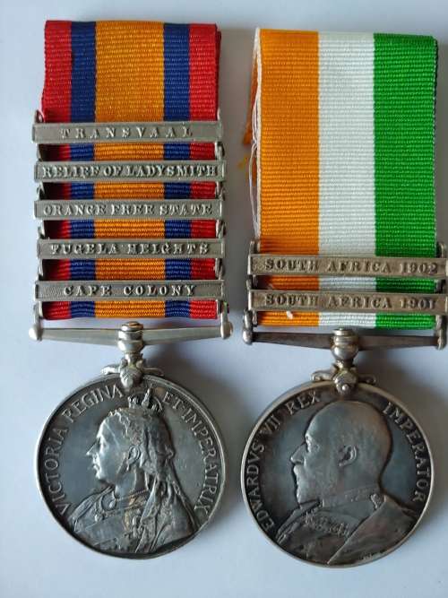QSA/KSA Boer War Medals  -  Major T.G. Barclay Rl.IR.FUS.