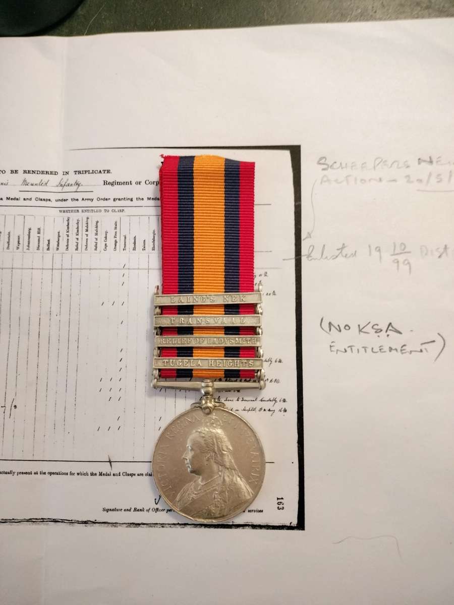QSA . Boer War  . Queens South Africa . Medal