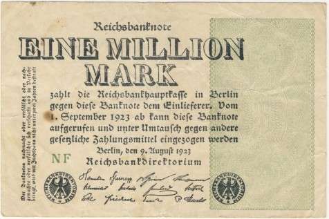 Germany - 1000000 Mark , 1923, One Million Mark Note, p102 a