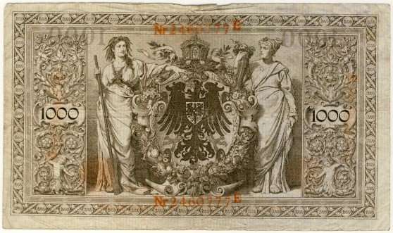 Germany - 4 Note Set , 1908 - 1914, 20 to 1000 Mark Banknote Set