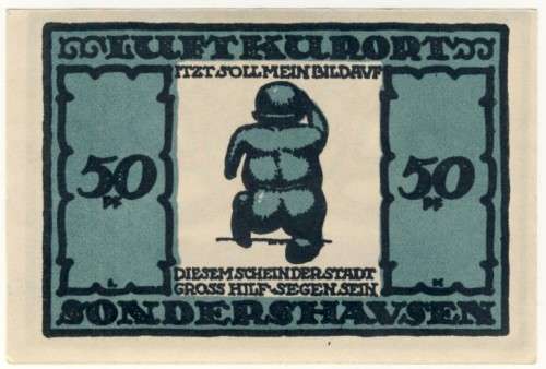 Notgeld 1914 - 1921, 50 Pfennig, Germany -  Sondershausen