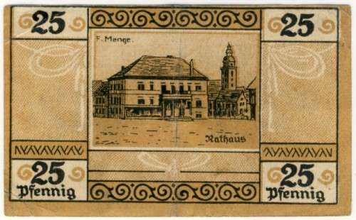 Notgeld 1914 - 1921, 25 Pfennig, Germany -  Sondershausen