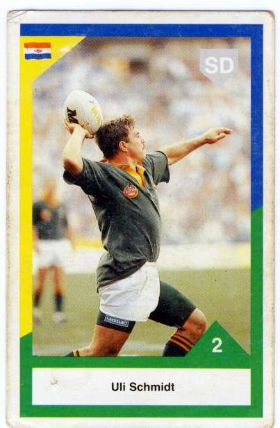 Sports Deck 1992 SA vs New Zealand, Uli Schmidt, Springboks # 2, Trading Card
