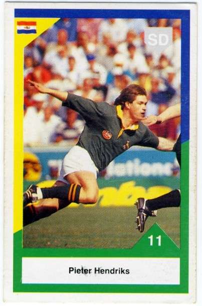 Sports Deck 1992 SA vs New Zealand, Pieter Hendriks, Springboks # 11, Trading Card
