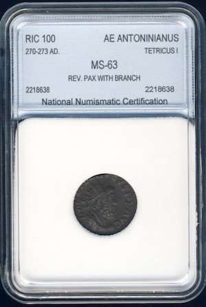 Tetricus I, 270 - 273 AD, Graded MS-63, Rome, Roman, Antoninnianus, Gallic Empire, RIC 100
