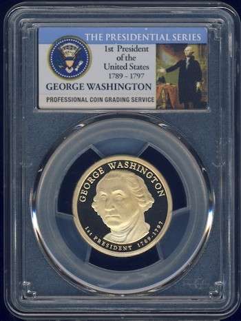 2007 PCGS Graded Proof-69 DCam, Presidential Dollar, $1, USA, America, George Washington
