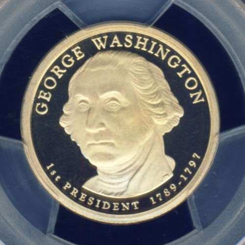2007 PCGS Graded Proof-69 DCam, Presidential Dollar, $1, USA, America, George Washington