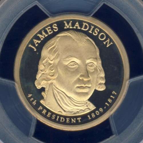 2007 PCGS Graded Proof-69 DCam, Presidential Dollar, $1, USA, America, James Madison