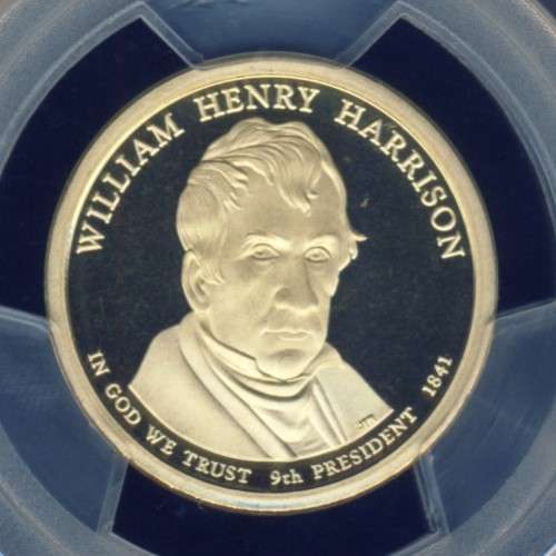 2009 PCGS Graded Proof-69 DCam, Presidential Dollar, $1, USA, America, William H Harrison